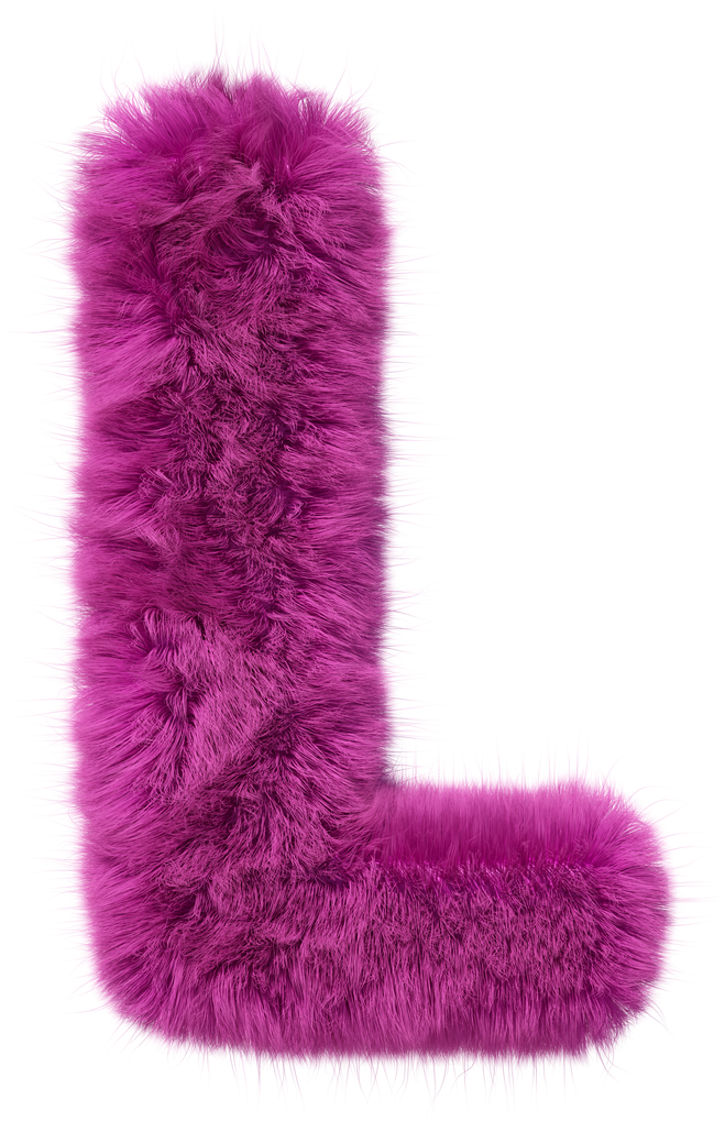 Pink Fur Letter L Cutout